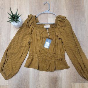 NWT Brown & Gold Blouse - Size small